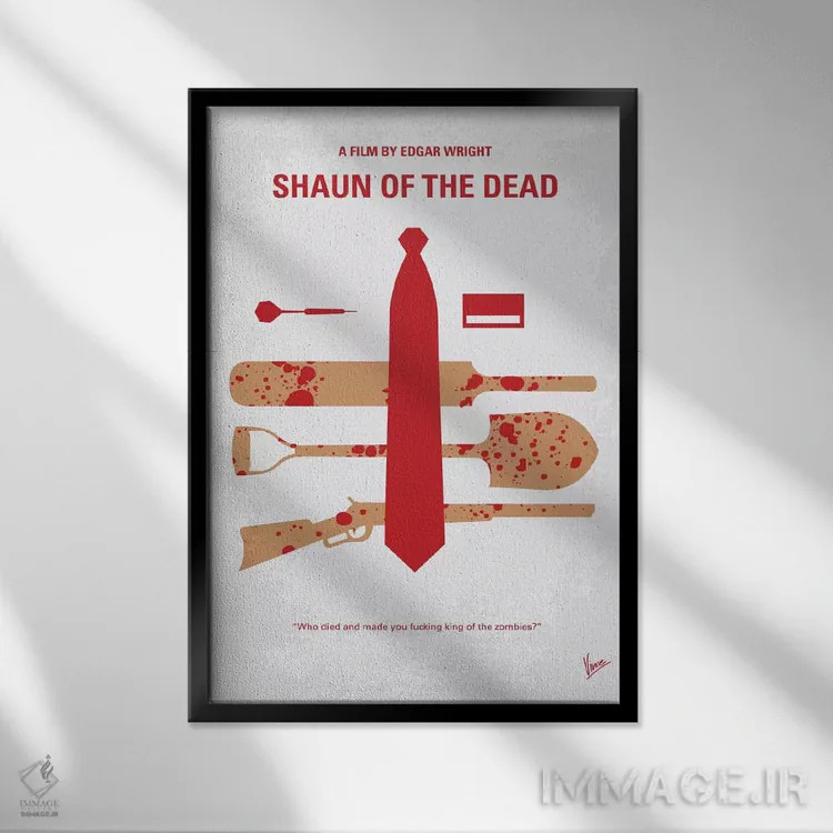 تابلو مینیمال پوستر مینیمال فیلم شاون مردگان اثر چانکونگ - نمای قابدار مشکی