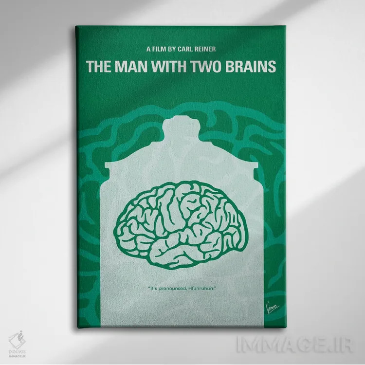 تابلو مینیمال پوستر مینیمال مردی با دو مغز اثر چانکونگ - نمای روبهرو روی دیوار