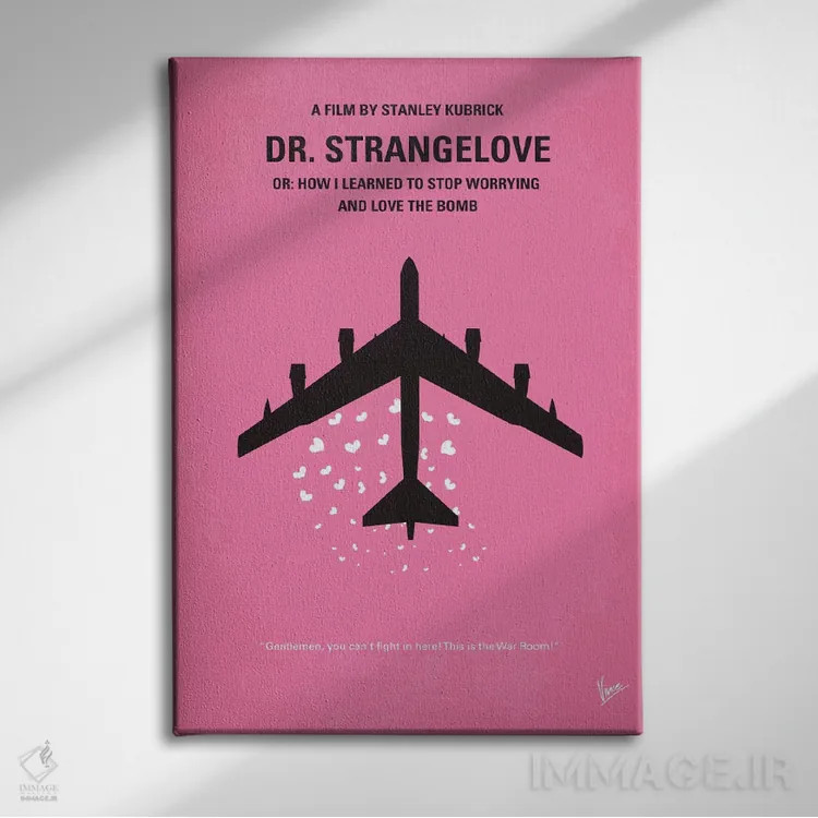 تابلو مینیمال پوستر مینیمال فیلم دکتر استرنجلاو اثر چانکونگ - نمای روبهرو روی دیوار