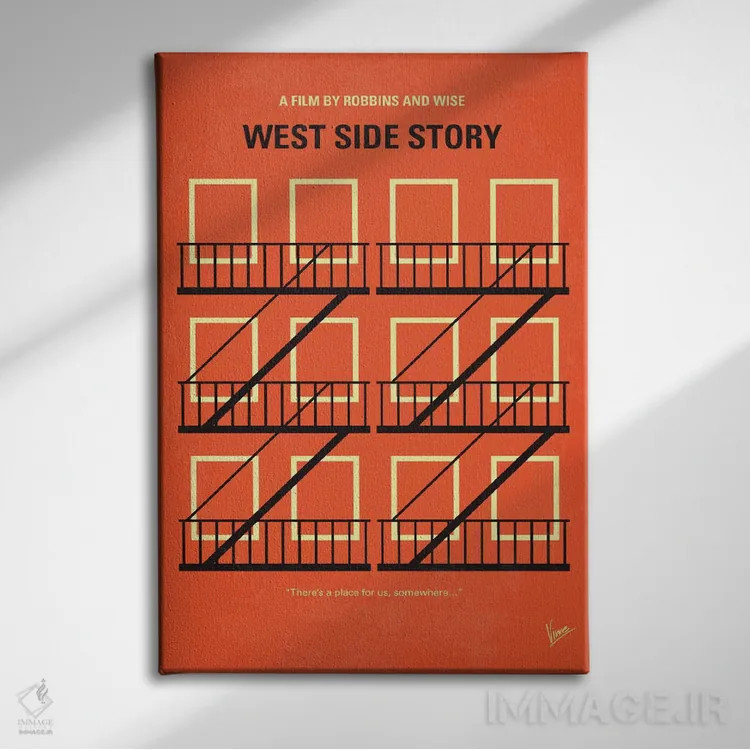 تابلو مینیمال پوستر مینیمال داستان وست ساید اثر چانکونگ - نمای روبهرو روی دیوار