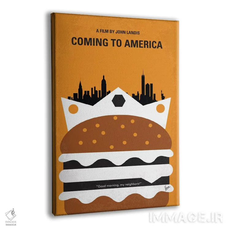 تابلو مینیمال پوستر مینیمال فیلم آمدن به آمریکا اثر چانکونگ - نمای پرسپکتیو محصول
