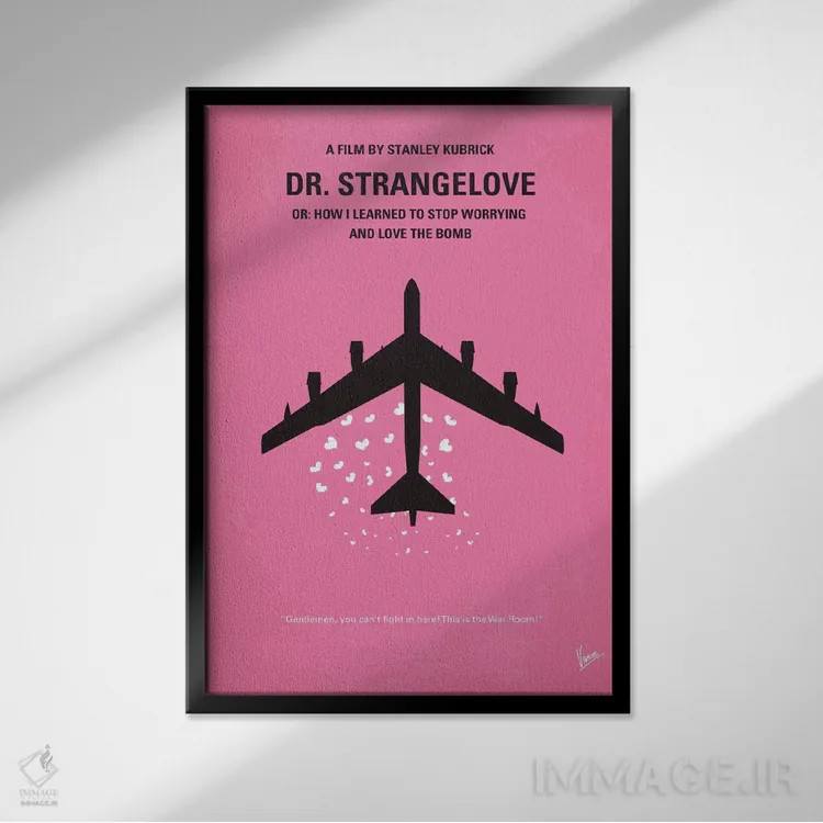 تابلو مینیمال پوستر مینیمال فیلم دکتر استرنجلاو اثر چانکونگ - نمای قابدار مشکی