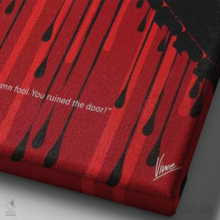 تابلو مینیمال پوستر مینیمال قتل عام با اره برقی در تگزاس اثر چانکونگ - نمای نزدیک بافت بوم