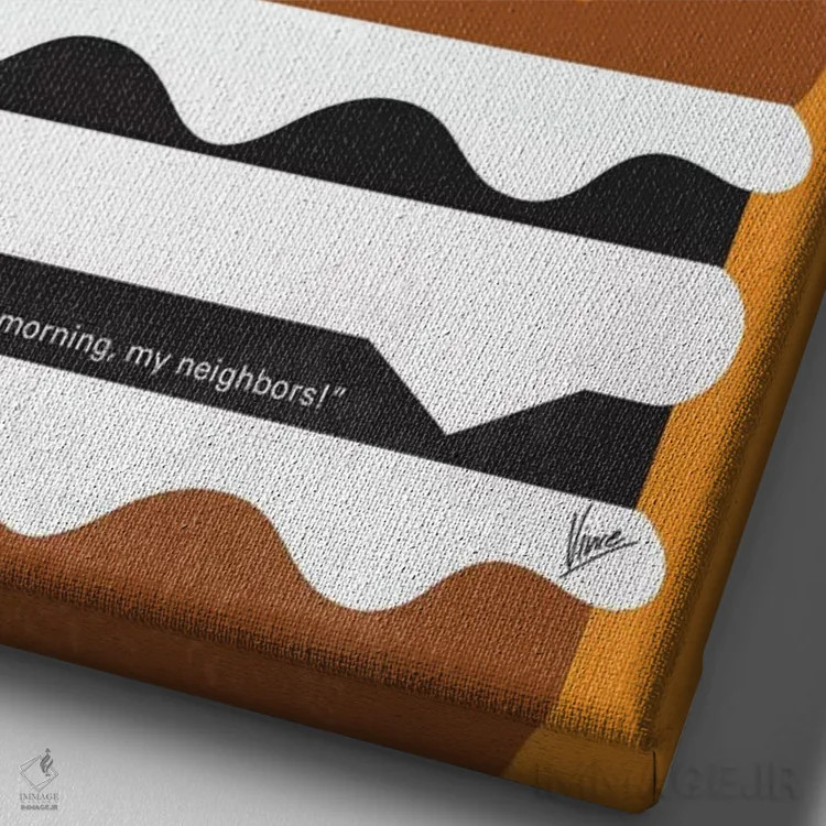 تابلو مینیمال پوستر مینیمال فیلم آمدن به آمریکا اثر چانکونگ - نمای نزدیک بافت بوم