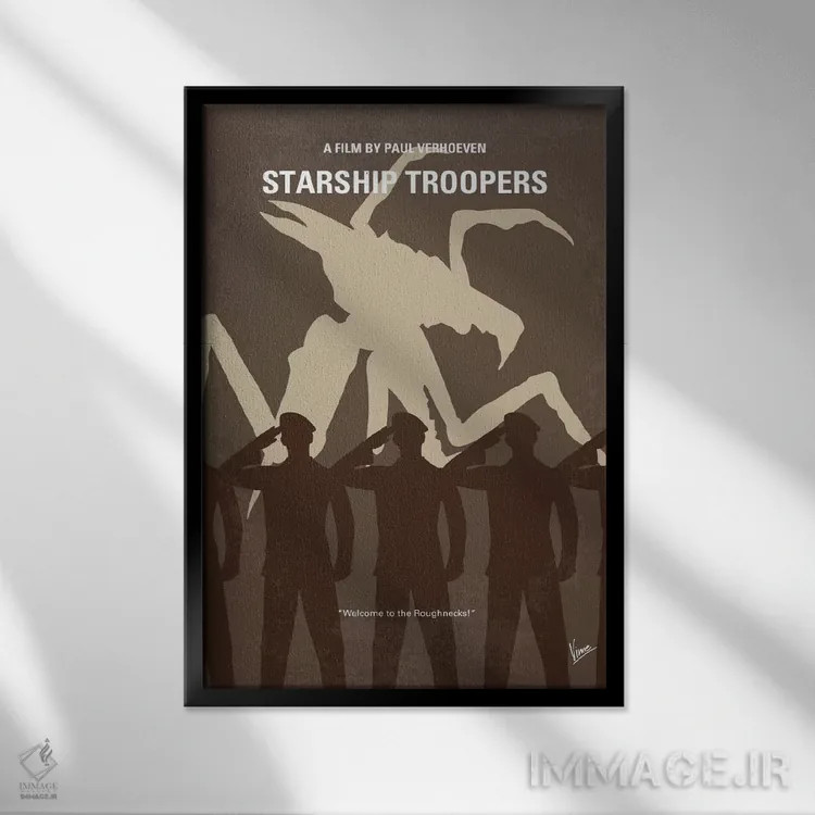 تابلو مینیمال پوستر مینیمال سربازان سفینه ای اثر چانکونگ - نمای قابدار مشکی