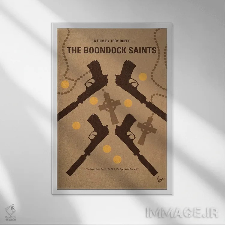 تابلو مینیمال پوستر مینیمال فیلم قدیسان بونداک اثر چانکونگ - نمای قابدار سفید