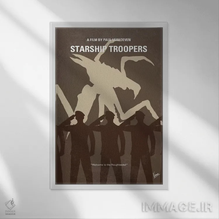 تابلو مینیمال پوستر مینیمال سربازان سفینه ای اثر چانکونگ - نمای قابدار سفید