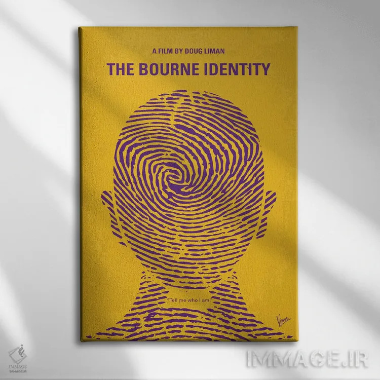 تابلو مینیمال پوستر مینیمال فیلم هویت بورن اثر چانکونگ - نمای روبهرو روی دیوار