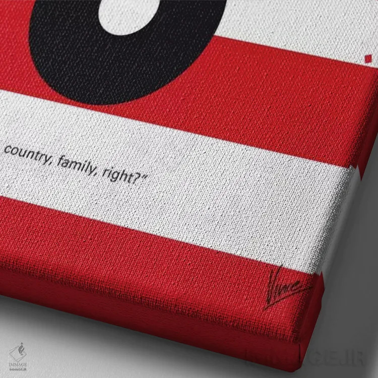 تابلو مینیمال پوستر مینیمال فیلم تک تیرانداز آمریکایی اثر چانکونگ - نمای نزدیک بافت بوم