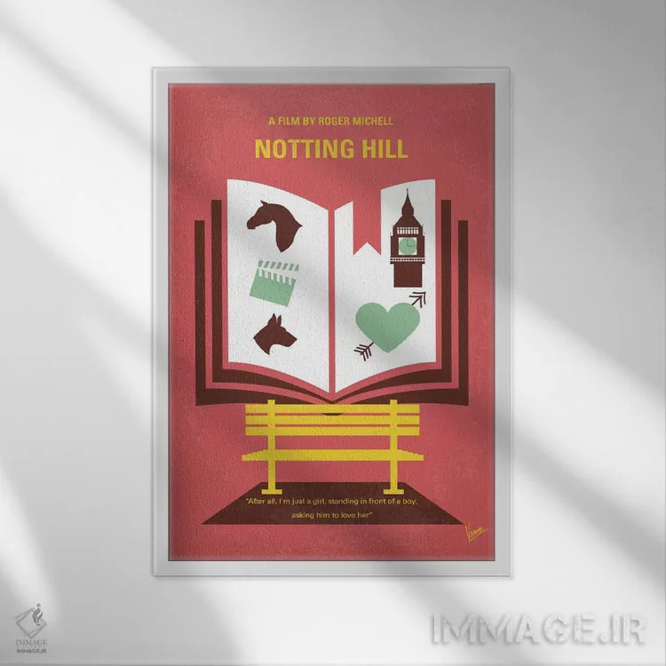 تابلو مینیمال پوستر مینیمال فیلم ناتینگ هیل اثر چانکونگ - نمای قابدار سفید