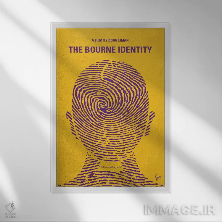 تابلو مینیمال پوستر مینیمال فیلم هویت بورن اثر چانکونگ - نمای قابدار سفید