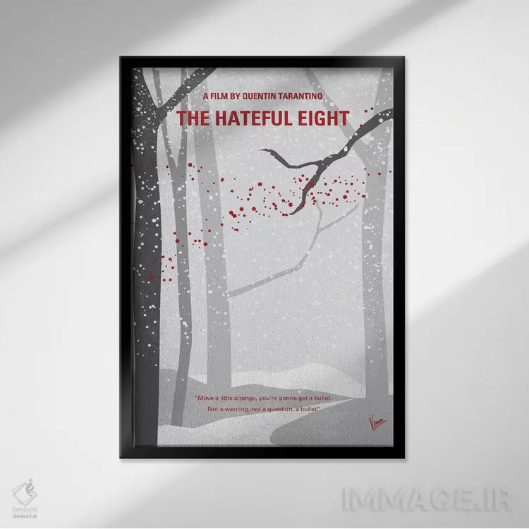 تابلو مینیمال پوستر مینیمال هشت نفرت انگیز اثر چانکونگ - نمای قابدار مشکی