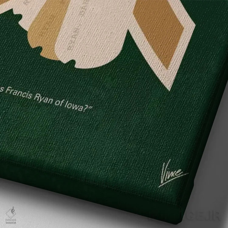 تابلو مینیمال پوستر مینیمال نجات سرباز رایان اثر چانکونگ - نمای نزدیک بافت بوم