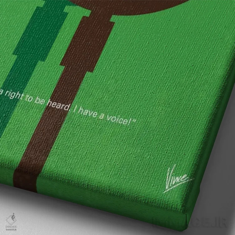 تابلو مینیمال پوستر مینیمال سخنرانی پادشاه اثر چانکونگ - نمای نزدیک بافت بوم