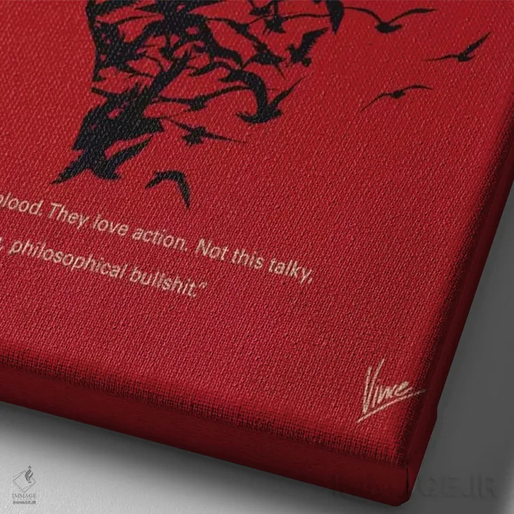 تابلو مینیمال پوستر مینیمال فیلم مرد پرنده ای یا اثر چانکونگ - نمای نزدیک بافت بوم