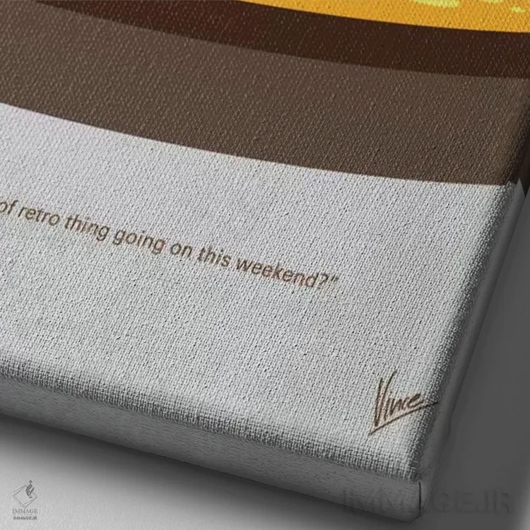 تابلو مینیمال پوستر مینیمال ماشین زمان وان داغ اثر چانکونگ - نمای نزدیک بافت بوم