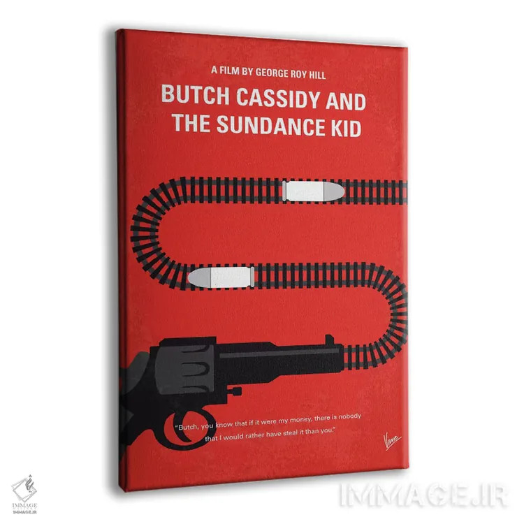 تابلو مینیمال پوستر مینیمال فیلم بوچ کسیدی و ساندنس کید اثر چانکونگ - نمای پرسپکتیو محصول