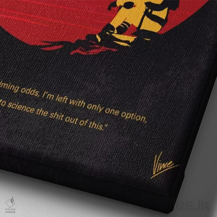 تابلو مینیمال پوستر مینیمال مریخی اثر چانکونگ - نمای نزدیک بافت بوم