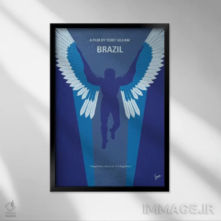 تابلو مینیمال پوستر مینیمال برزیل اثر چانکونگ - نمای قابدار مشکی