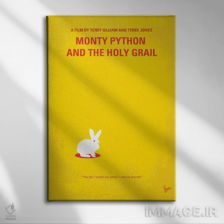 تابلو مینیمال پوستر مینیمال فیلم مونتی پایتون و جام مقدس اثر چانکونگ - نمای روبهرو روی دیوار