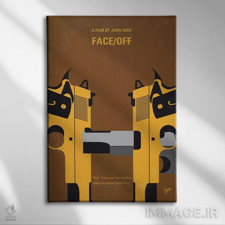 تابلو مینیمال پوستر مینیمال فیلم تغییر چهره اثر چانکونگ - نمای روبهرو روی دیوار