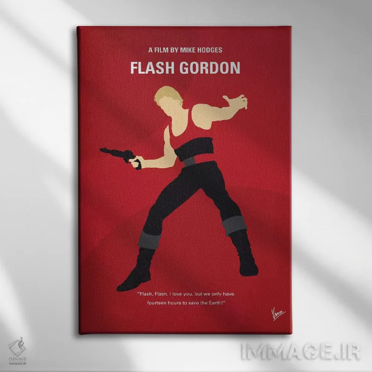 تابلو مینیمال پوستر مینیمال فیلم فلش گوردون اثر چانکونگ - نمای روبهرو روی دیوار