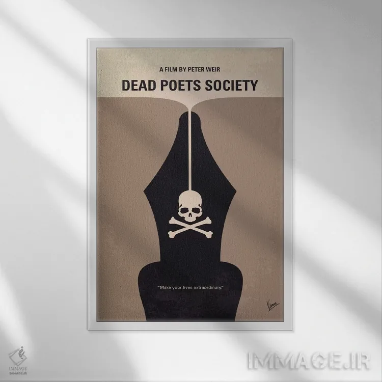 تابلو مینیمال پوستر مینیمال انجمن شاعران مرده اثر چانکونگ - نمای قابدار سفید