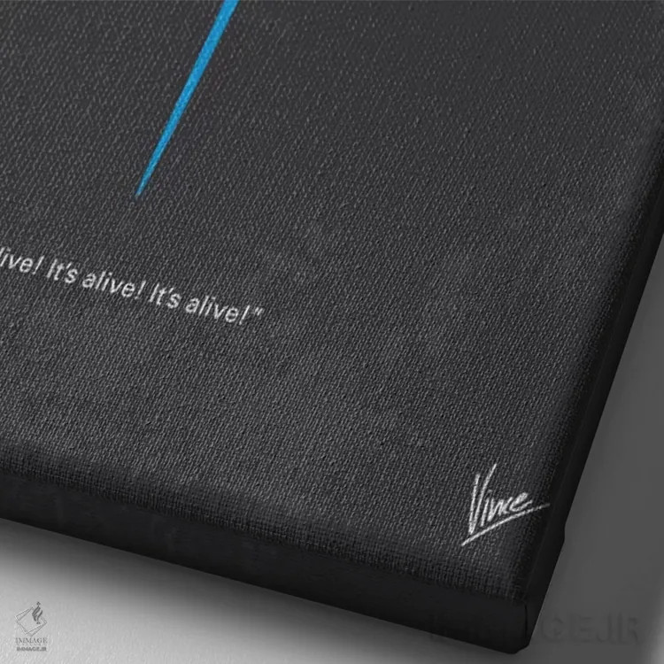 تابلو مینیمال پوستر مینیمال فرانکشتاین اثر چانکونگ - نمای نزدیک بافت بوم