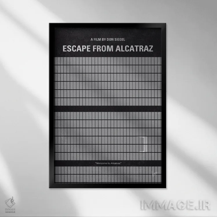 تابلو مینیمال پوستر مینیمال فرار از آلکاتراز اثر چانکونگ - نمای قابدار مشکی