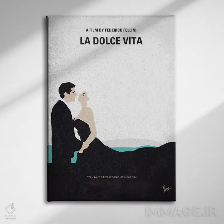تابلو مینیمال پوستر مینیمال فیلم زندگی شیرین اثر چانکونگ - نمای روبهرو روی دیوار