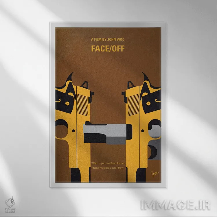 تابلو مینیمال پوستر مینیمال فیلم تغییر چهره اثر چانکونگ - نمای قابدار سفید