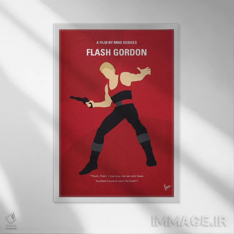 تابلو مینیمال پوستر مینیمال فیلم فلش گوردون اثر چانکونگ - نمای قابدار سفید