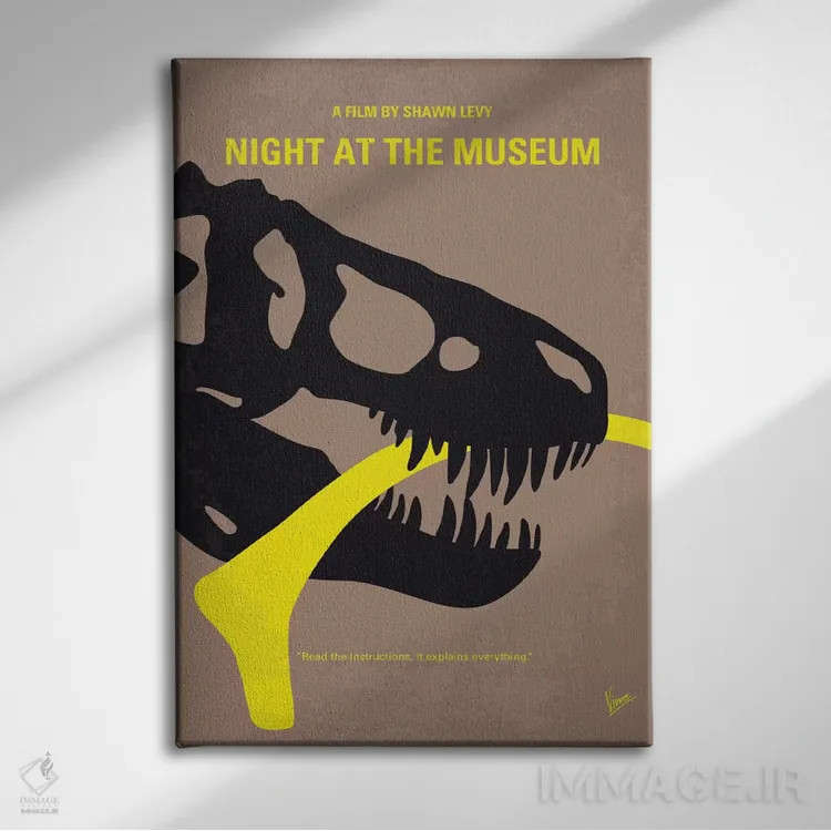 تابلو مینیمال پوستر مینیمال فیلم شب در موزه اثر چانکونگ - نمای روبهرو روی دیوار