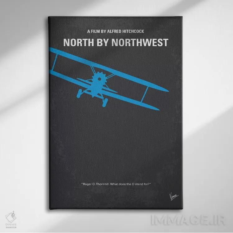 تابلو مینیمال پوستر مینیمال فیلم شمال از شمال غربی اثر چانکونگ - نمای روبهرو روی دیوار