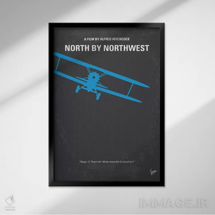 تابلو مینیمال پوستر مینیمال فیلم شمال از شمال غربی اثر چانکونگ - نمای قابدار مشکی