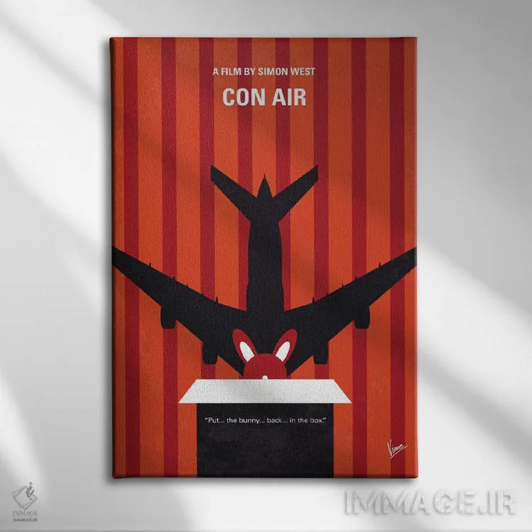 تابلو مینیمال پوستر مینیمال فیلم هواپیمای محکومان اثر چانکونگ - نمای روبهرو روی دیوار