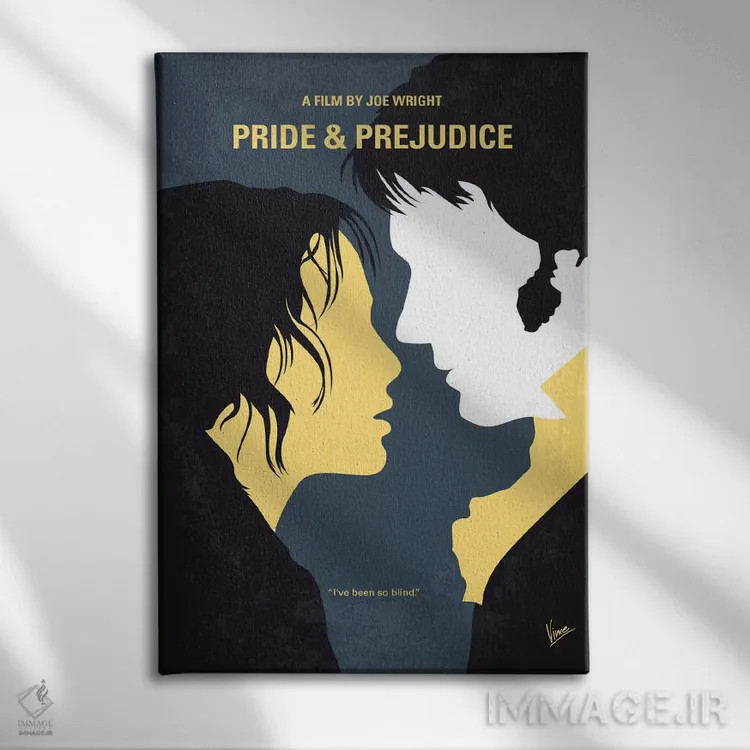 تابلو مینیمال پوستر مینیمال غرور و تعصب اثر چانکونگ - نمای روبهرو روی دیوار
