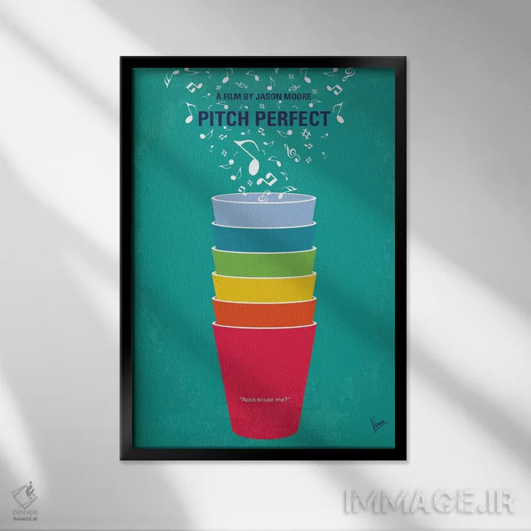 تابلو مینیمال پوستر مینیمال فیلم پیچ پرفکت اثر چانکونگ - نمای قابدار مشکی