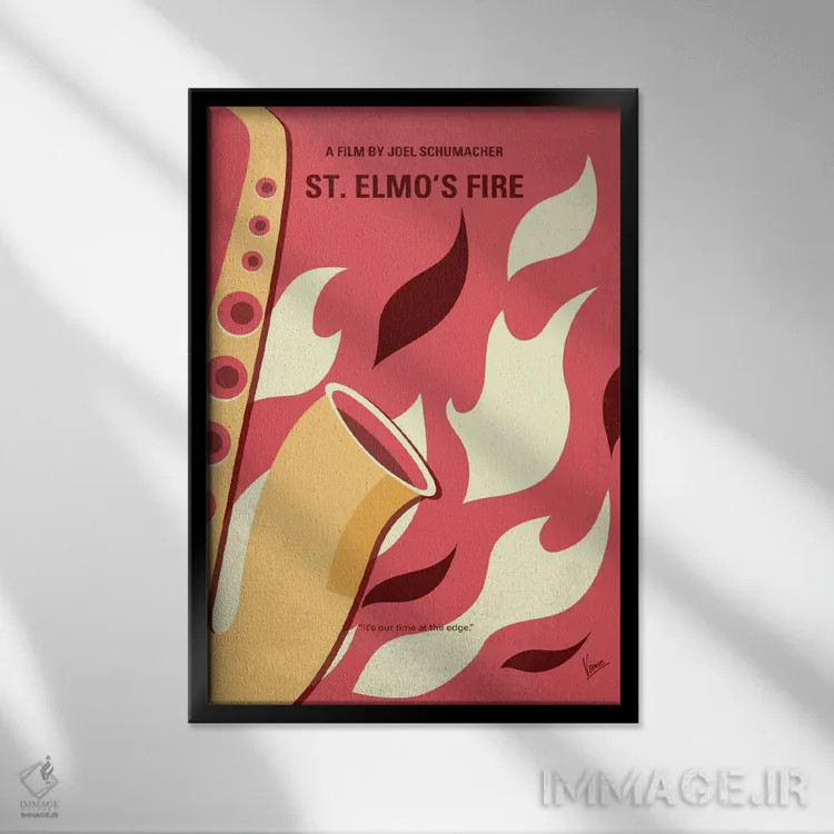 تابلو مینیمال پوستر مینیمال فیلم آتش سنت المو اثر چانکونگ - نمای قابدار مشکی