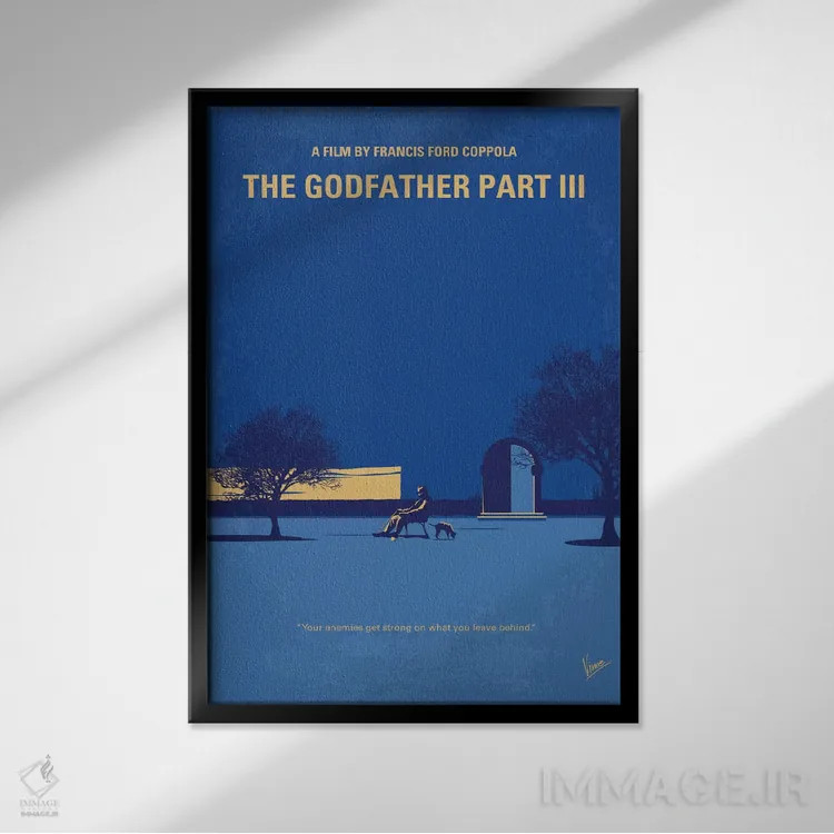 تابلو مینیمال پوستر مینیمال فیلم پدرخوانده: قسمت سوم اثر چانکونگ - نمای قابدار مشکی