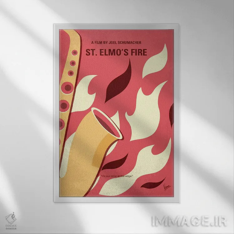 تابلو مینیمال پوستر مینیمال فیلم آتش سنت المو اثر چانکونگ - نمای قابدار سفید