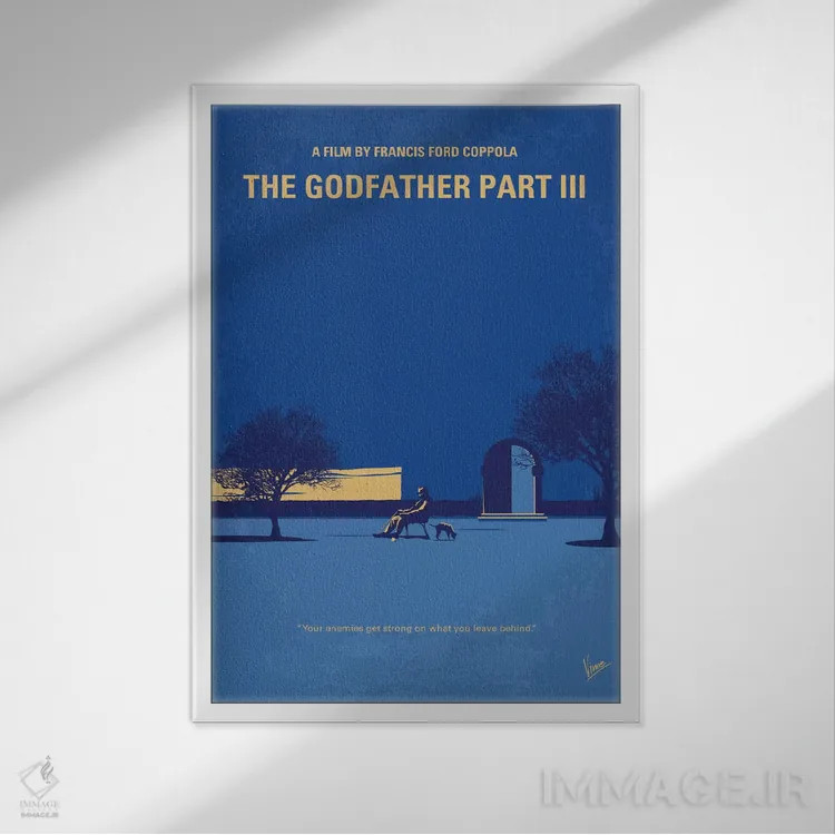 تابلو مینیمال پوستر مینیمال فیلم پدرخوانده: قسمت سوم اثر چانکونگ - نمای قابدار سفید