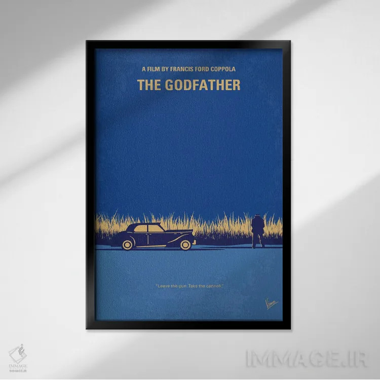 تابلو مینیمال پوستر مینیمال فیلم پدرخوانده اثر چانکونگ - نمای قابدار مشکی