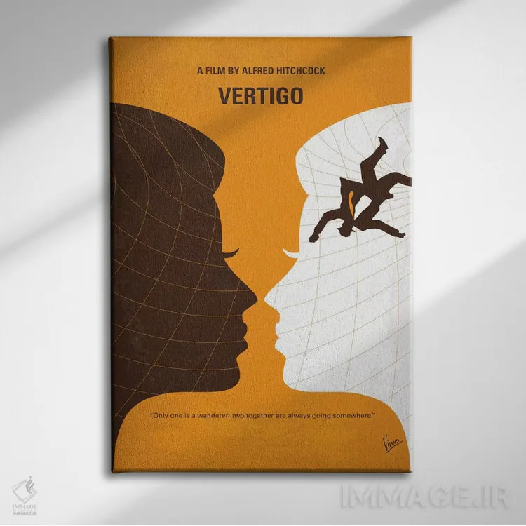 تابلو مینیمال پوستر مینیمال فیلم سرگیجه اثر چانکونگ - نمای روبهرو روی دیوار