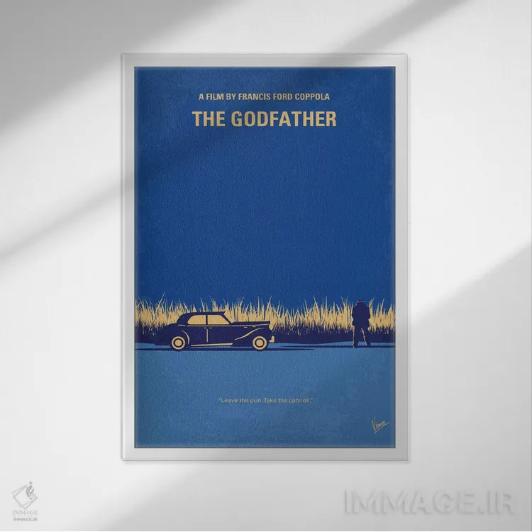 تابلو مینیمال پوستر مینیمال فیلم پدرخوانده اثر چانکونگ - نمای قابدار سفید