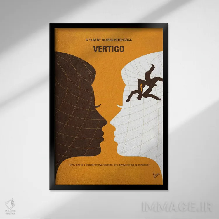 تابلو مینیمال پوستر مینیمال فیلم سرگیجه اثر چانکونگ - نمای قابدار مشکی