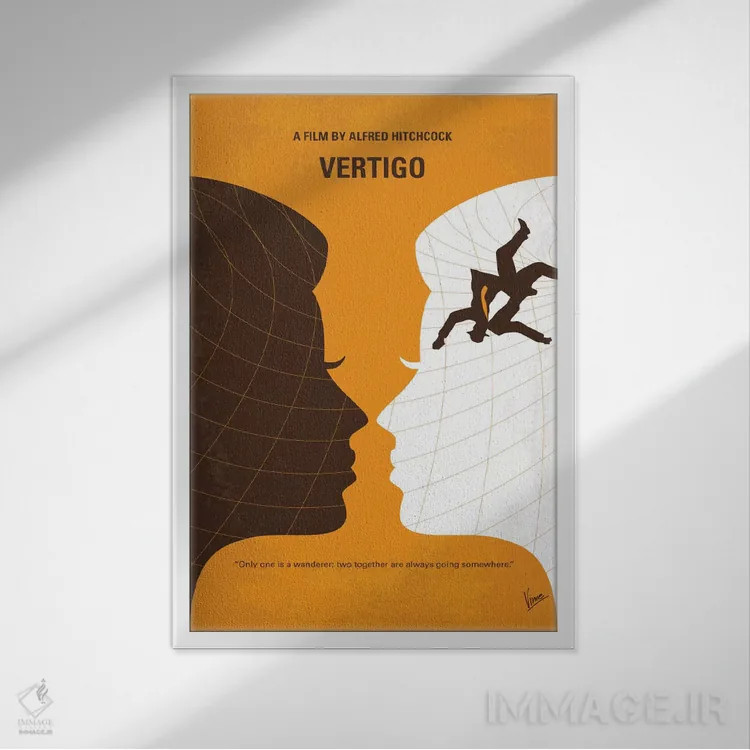 تابلو مینیمال پوستر مینیمال فیلم سرگیجه اثر چانکونگ - نمای قابدار سفید