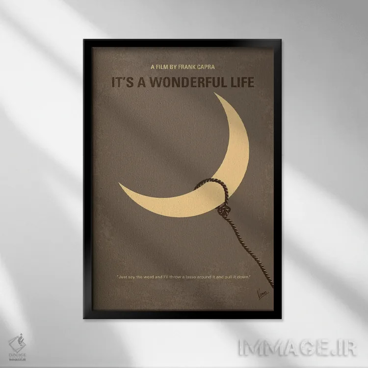 تابلو مینیمال پوستر مینیمال فیلم زندگی شگفت انگیز است اثر چانکونگ - نمای قابدار مشکی