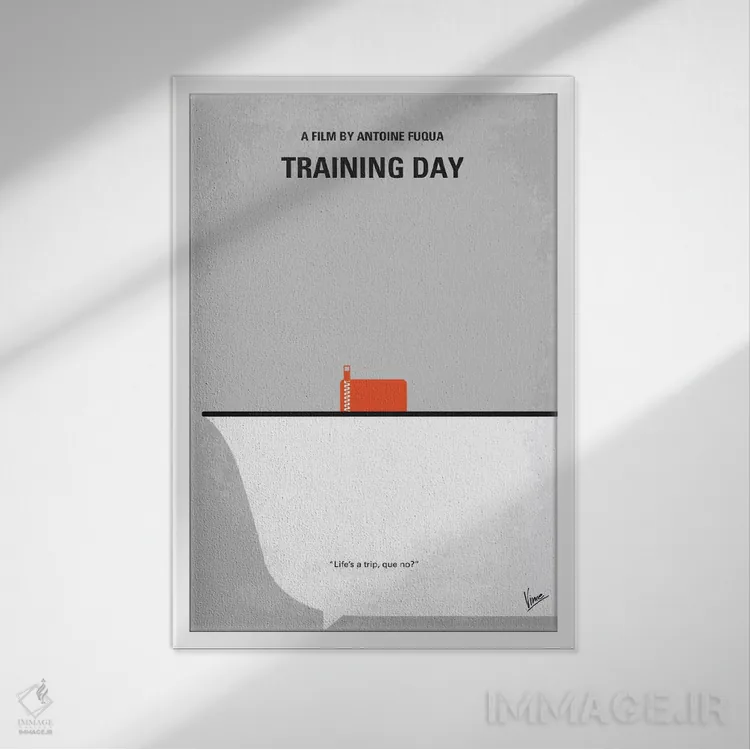 تابلو مینیمال پوستر مینیمال فیلم روز آموزش اثر چانکونگ - نمای قابدار سفید
