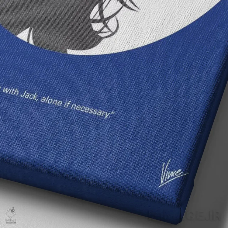 تابلو مینیمال پوستر مینیمال فیلم جکی اثر چانکونگ - نمای نزدیک بافت بوم